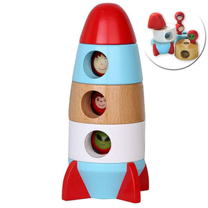 Discoveroo Wooden Magnetic Stacking Rocket