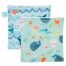 Load image into Gallery viewer, Bumkins Reusable Snack Bag - Large - 2 pk - Rolling with the waves
