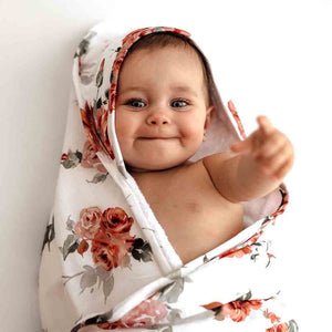 Snuggle Hunny Kids Rosebud Organic Hooded Baby Towel (Extra Large Size)