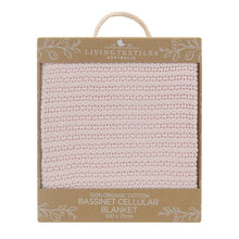 Load image into Gallery viewer, Living Textiles Organic Bassinet/Cradle Cellular Blanket - Rose Quartz
