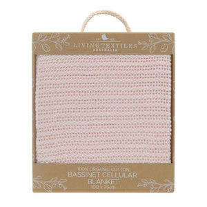 Living Textiles Organic Bassinet/Cradle Cellular Blanket - Rose Quartz