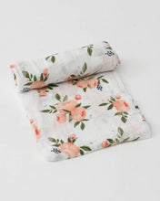 Load image into Gallery viewer, Little Unicorn Cotton Muslin Swaddle - Roses
