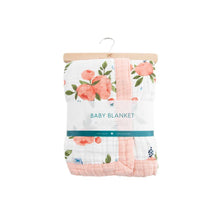 Load image into Gallery viewer, Little Unicorn Cotton Muslin Baby Blanket - Watercolour Roses
