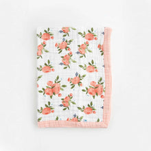 Load image into Gallery viewer, Little Unicorn Cotton Muslin Baby Blanket - Watercolour Roses
