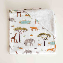 Load image into Gallery viewer, Snuggle Hunny Kids Safari Organic Hooded Baby Towel (Extra Large Size)
