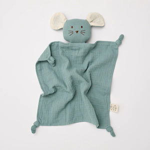 Over the Dandelions Organic Muslin Mouse Lovey Sage with Milk ears
