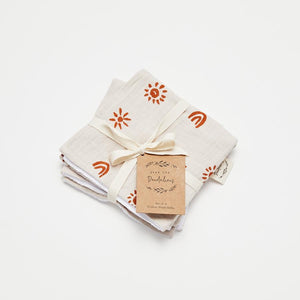 Over the Dandelions Organic Wash Cloth Set of 2 - Sunny Sand/Amber