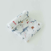 Load image into Gallery viewer, Little Unicorn Cotton Muslin Swaddle - Shark
