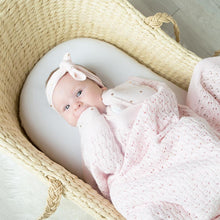 Load image into Gallery viewer, Living Textiles 100% Cotton Lattice Knit Baby Shawl/Blanket - Blush
