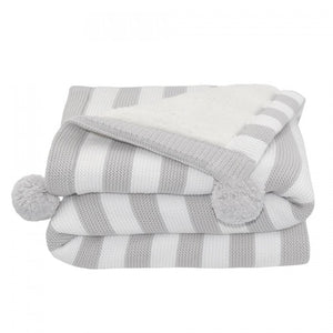Living Textiles Luxe PomPom Sherpa Blanket - Choose Your Colour