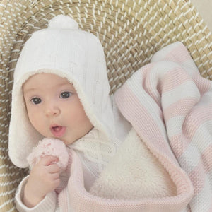 Living Textiles Luxe PomPom Sherpa Blanket - Choose Your Colour