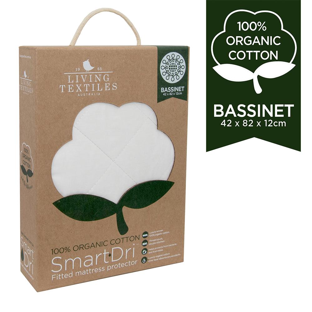 Living Textiles Smart Dri Mattress Protector - Organic Cotton - Bassinet