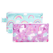 Load image into Gallery viewer, Bumkins Reusable Snack Bags - Small - 2 Pack - Rainbows &amp; Unicorns
