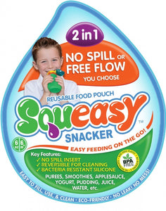 Squeasy Snacker Silicone Reusable Food Pouch - 6oz (180ml)