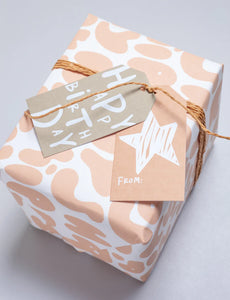 Made Paper Co. Happy Birthday + Star 10pk Gift Tags (Khaki, Tan)