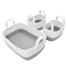 Load image into Gallery viewer, Living Textiles 3pc Nursery Storage Set - Grey/White
