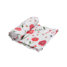 Load image into Gallery viewer, Little Unicorn Cotton Muslin Swaddle - Summer Poppy
