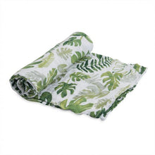 Load image into Gallery viewer, Little Unicorn Cotton Muslin Swaddle - Tropical Leaf
