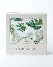 Load image into Gallery viewer, Little Unicorn Hooded Towel &amp; Wash Cloth Set - Tropical Leaf
