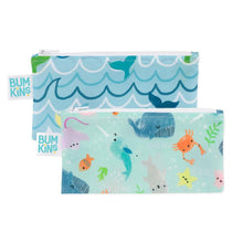 Load image into Gallery viewer, Bumkins Reusable Snack Bags - Small - 2 Pack - Rolling with the waves
