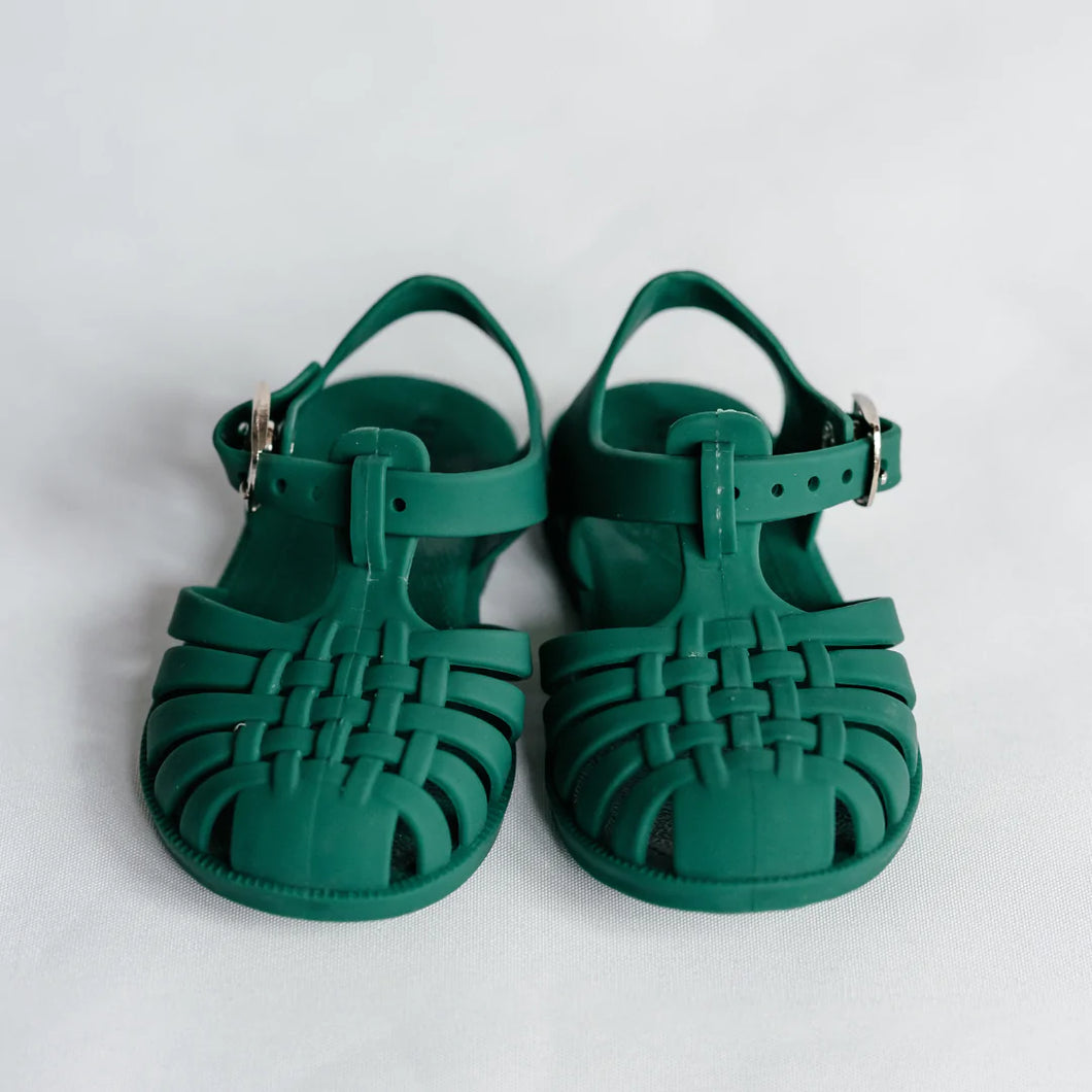 Green discount jelly sandals