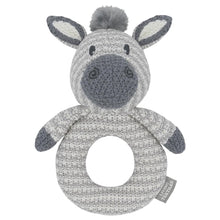 Load image into Gallery viewer, Living Textiles Knitted Rattle - Zac the Zebra
