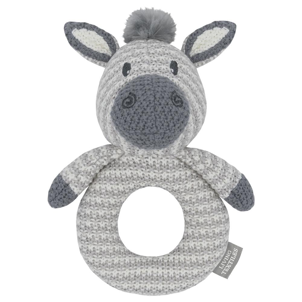 Living Textiles Knitted Rattle - Zac the Zebra