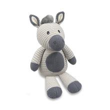 Load image into Gallery viewer, Living Textiles Knitted Toy - Zac the Zebra
